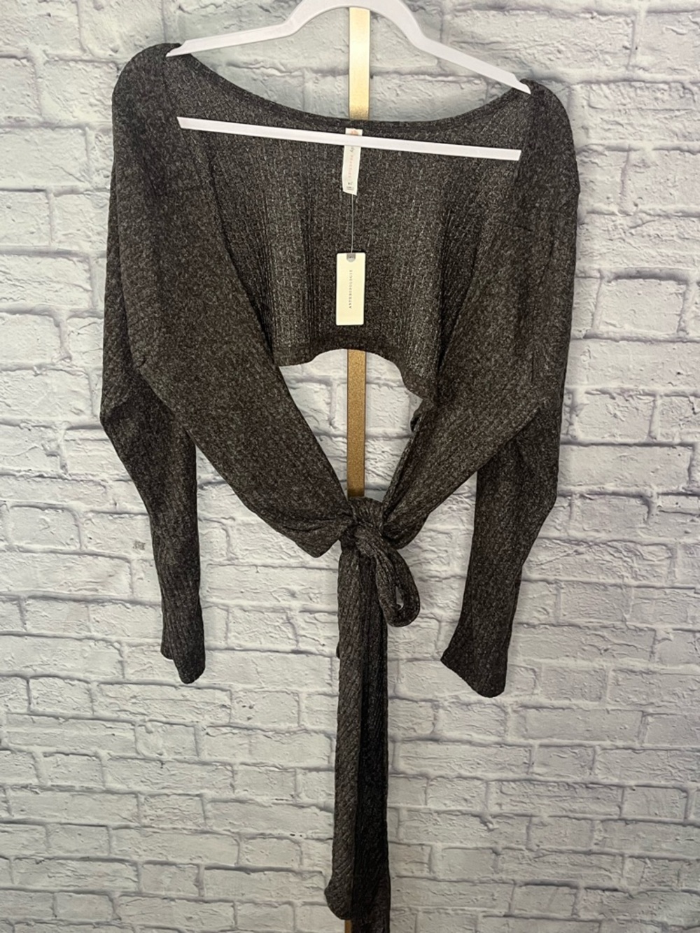 Daily Practice by Anthropologie xl ribbed wrap cropped cardigan long-sleeve NWT